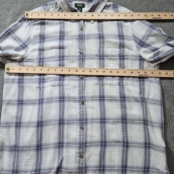 Roots Shirt Womens L Plaid Buttons Cotton LS Campus Gorpcore Western Boho - Picture 4 of 16